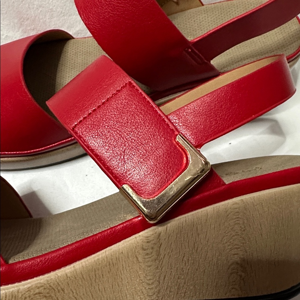 Red Wedge Sandals - Picture 6 of 7